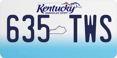 KY license plate 635TWS