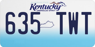 KY license plate 635TWT