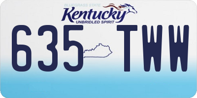KY license plate 635TWW