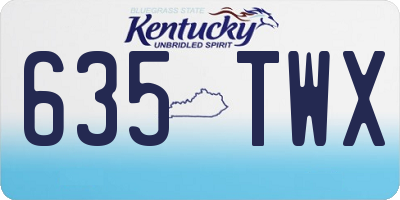 KY license plate 635TWX
