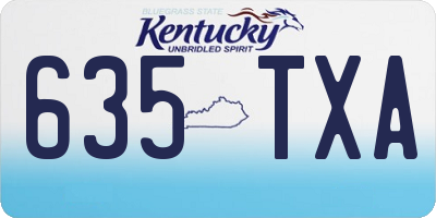 KY license plate 635TXA