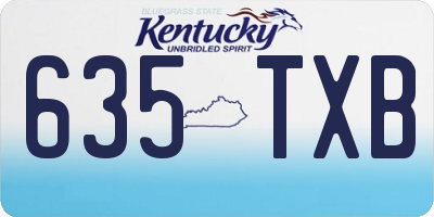 KY license plate 635TXB