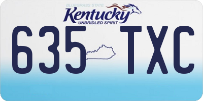 KY license plate 635TXC