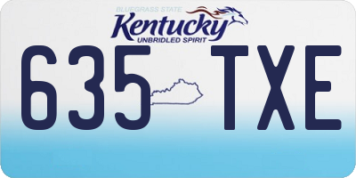 KY license plate 635TXE