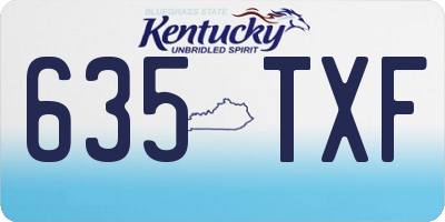 KY license plate 635TXF