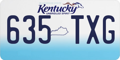 KY license plate 635TXG