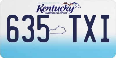 KY license plate 635TXI