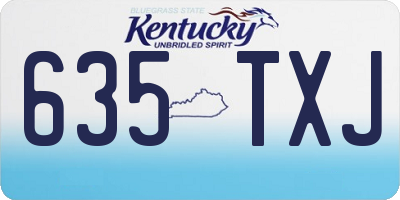 KY license plate 635TXJ