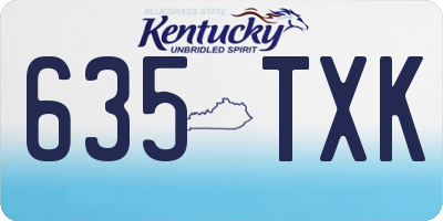 KY license plate 635TXK
