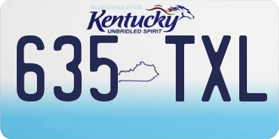 KY license plate 635TXL