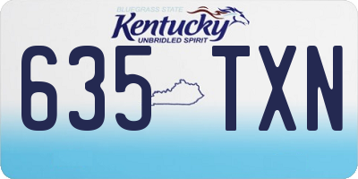 KY license plate 635TXN