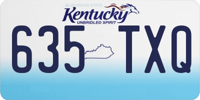 KY license plate 635TXQ