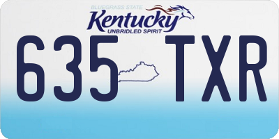 KY license plate 635TXR
