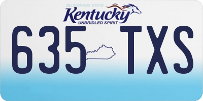 KY license plate 635TXS