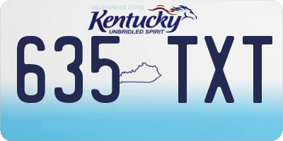 KY license plate 635TXT