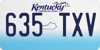 KY license plate 635TXV