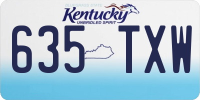 KY license plate 635TXW