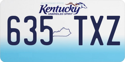 KY license plate 635TXZ