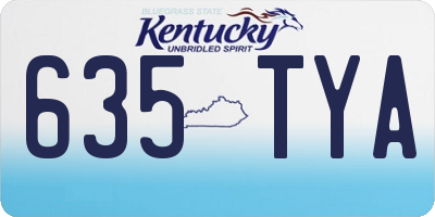 KY license plate 635TYA