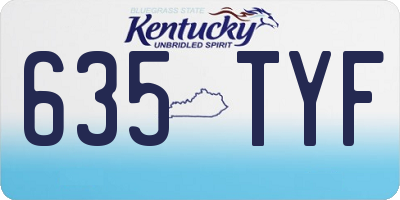 KY license plate 635TYF