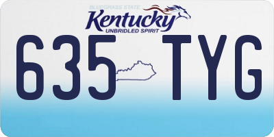 KY license plate 635TYG