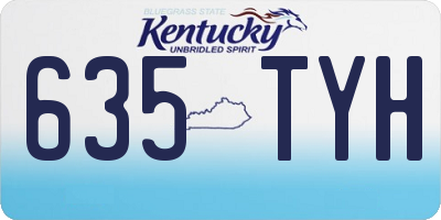 KY license plate 635TYH