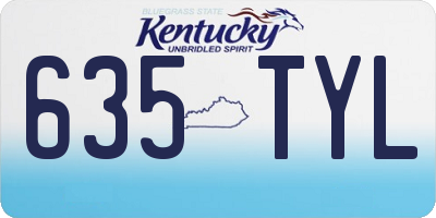 KY license plate 635TYL
