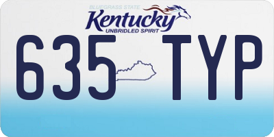 KY license plate 635TYP