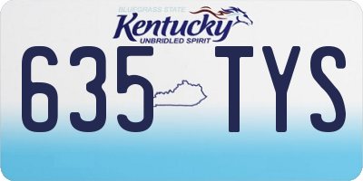 KY license plate 635TYS