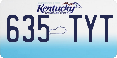KY license plate 635TYT