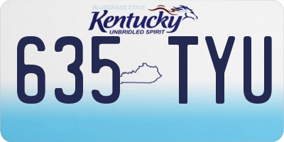 KY license plate 635TYU