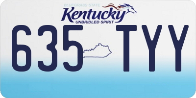 KY license plate 635TYY