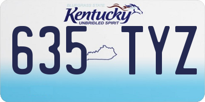 KY license plate 635TYZ