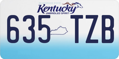 KY license plate 635TZB