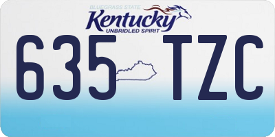 KY license plate 635TZC