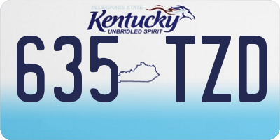 KY license plate 635TZD