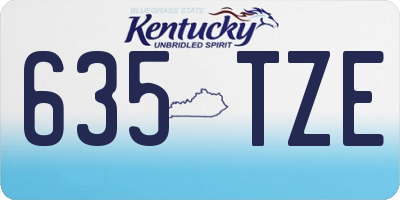 KY license plate 635TZE