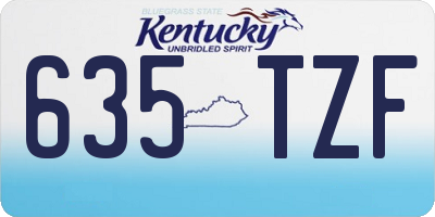 KY license plate 635TZF