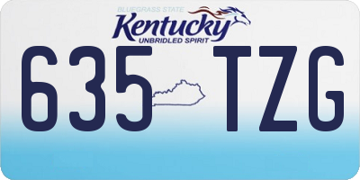 KY license plate 635TZG