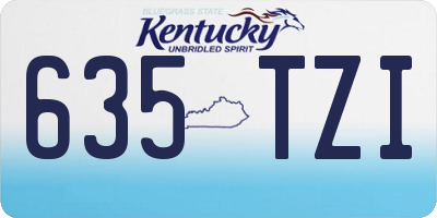 KY license plate 635TZI