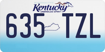 KY license plate 635TZL