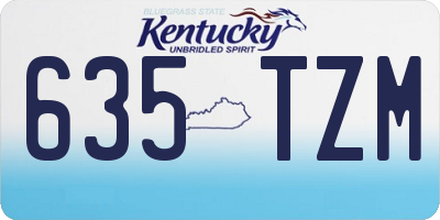 KY license plate 635TZM