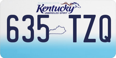 KY license plate 635TZQ
