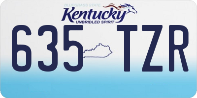 KY license plate 635TZR