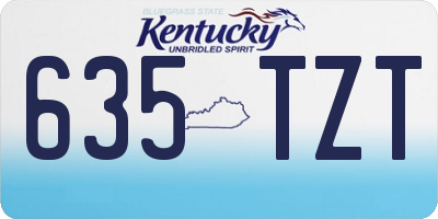 KY license plate 635TZT