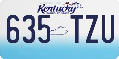 KY license plate 635TZU