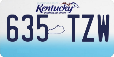 KY license plate 635TZW