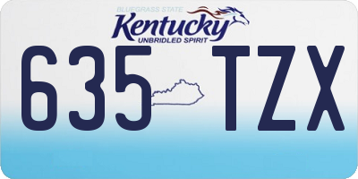 KY license plate 635TZX