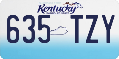 KY license plate 635TZY