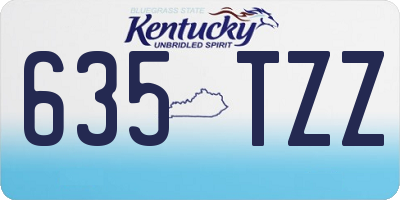 KY license plate 635TZZ